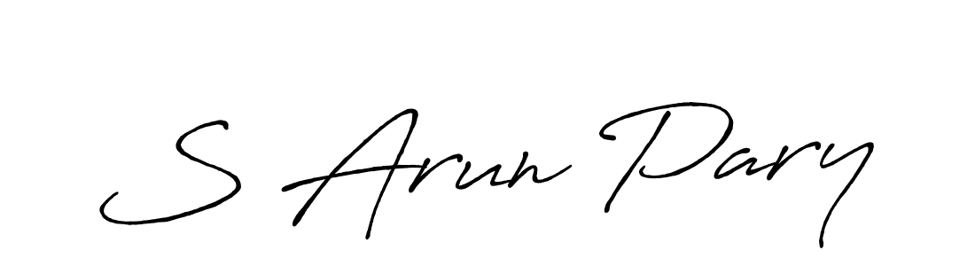 Use a signature maker to create a handwritten signature online. With this signature software, you can design (Antro_Vectra_Bolder) your own signature for name S Arun Pary. S Arun Pary signature style 7 images and pictures png