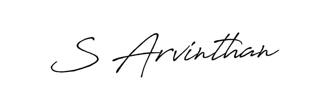 Create a beautiful signature design for name S Arvinthan. With this signature (Antro_Vectra_Bolder) fonts, you can make a handwritten signature for free. S Arvinthan signature style 7 images and pictures png