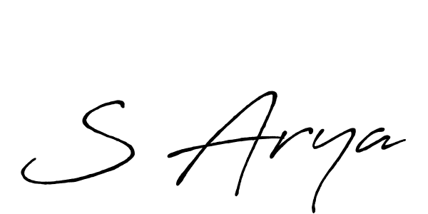Use a signature maker to create a handwritten signature online. With this signature software, you can design (Antro_Vectra_Bolder) your own signature for name S Arya. S Arya signature style 7 images and pictures png