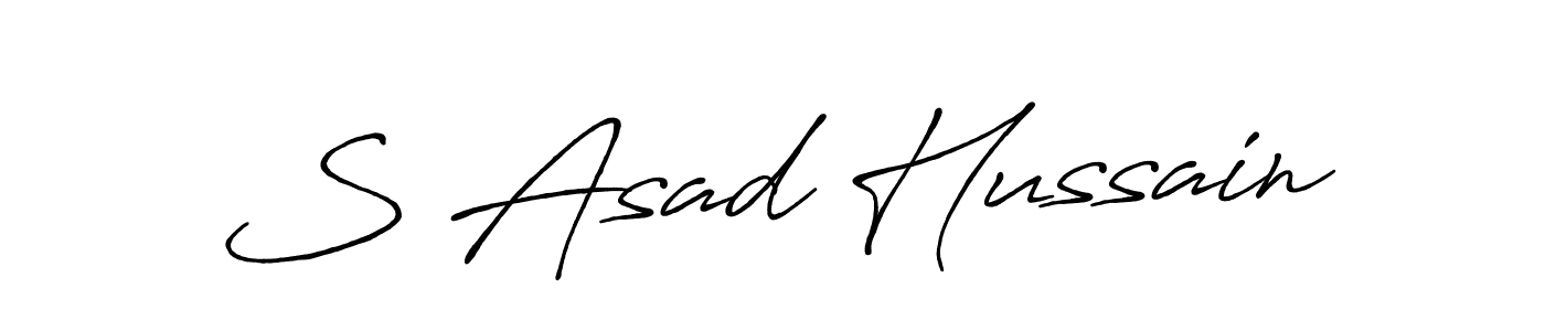 Create a beautiful signature design for name S Asad Hussain. With this signature (Antro_Vectra_Bolder) fonts, you can make a handwritten signature for free. S Asad Hussain signature style 7 images and pictures png