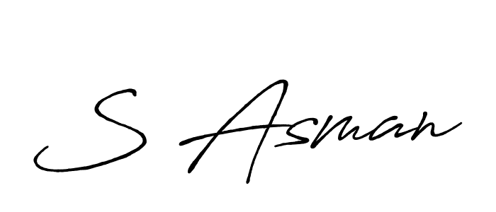 The best way (Antro_Vectra_Bolder) to make a short signature is to pick only two or three words in your name. The name S Asman include a total of six letters. For converting this name. S Asman signature style 7 images and pictures png