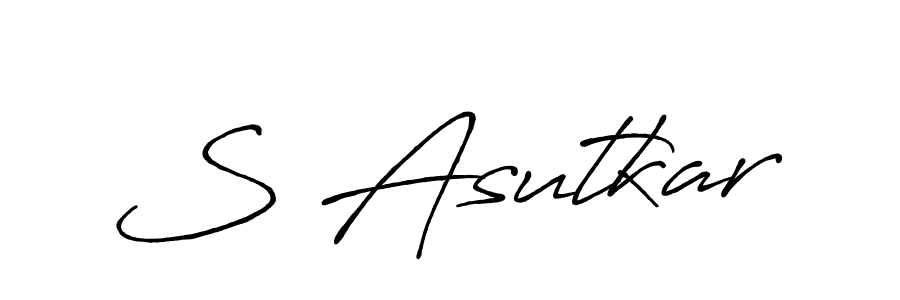 How to make S Asutkar name signature. Use Antro_Vectra_Bolder style for creating short signs online. This is the latest handwritten sign. S Asutkar signature style 7 images and pictures png