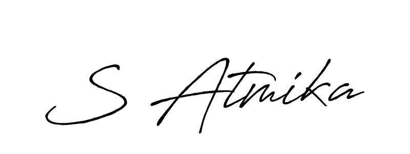 S Atmika stylish signature style. Best Handwritten Sign (Antro_Vectra_Bolder) for my name. Handwritten Signature Collection Ideas for my name S Atmika. S Atmika signature style 7 images and pictures png