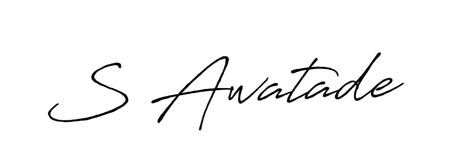 How to make S Awatade name signature. Use Antro_Vectra_Bolder style for creating short signs online. This is the latest handwritten sign. S Awatade signature style 7 images and pictures png