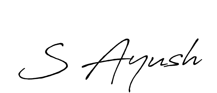 Make a beautiful signature design for name S Ayush. Use this online signature maker to create a handwritten signature for free. S Ayush signature style 7 images and pictures png