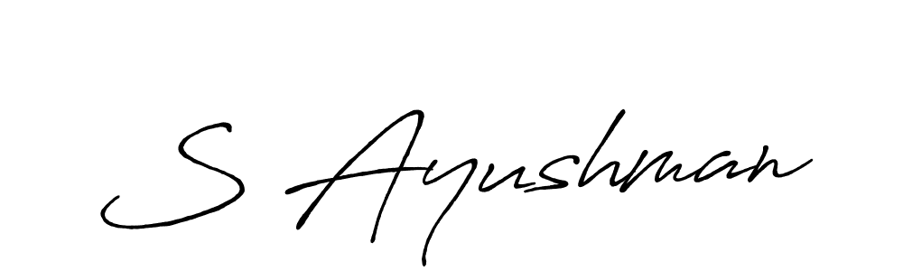 You can use this online signature creator to create a handwritten signature for the name S Ayushman. This is the best online autograph maker. S Ayushman signature style 7 images and pictures png