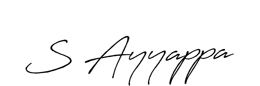 The best way (Antro_Vectra_Bolder) to make a short signature is to pick only two or three words in your name. The name S Ayyappa include a total of six letters. For converting this name. S Ayyappa signature style 7 images and pictures png