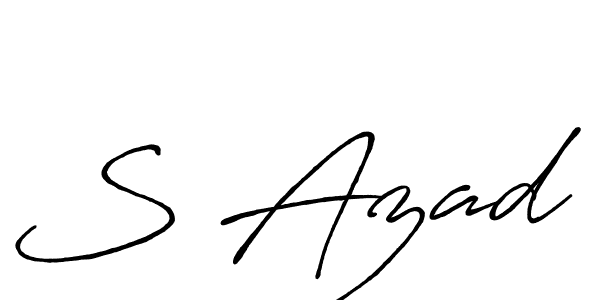 Design your own signature with our free online signature maker. With this signature software, you can create a handwritten (Antro_Vectra_Bolder) signature for name S Azad. S Azad signature style 7 images and pictures png