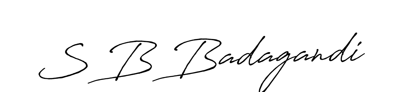 Make a beautiful signature design for name S B Badagandi. With this signature (Antro_Vectra_Bolder) style, you can create a handwritten signature for free. S B Badagandi signature style 7 images and pictures png