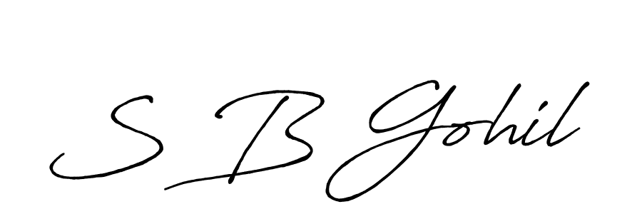if you are searching for the best signature style for your name S B Gohil. so please give up your signature search. here we have designed multiple signature styles  using Antro_Vectra_Bolder. S B Gohil signature style 7 images and pictures png