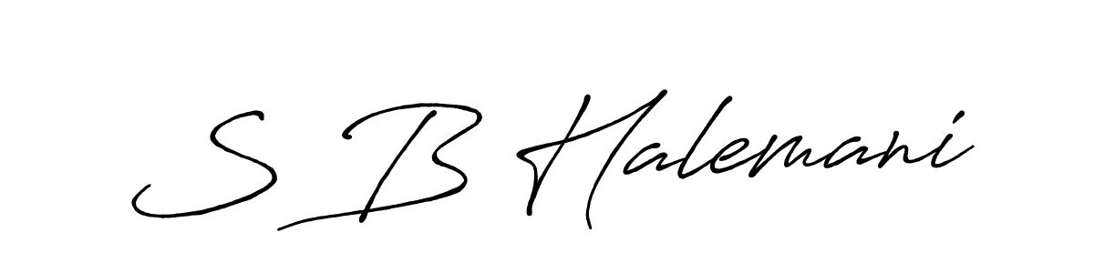 The best way (Antro_Vectra_Bolder) to make a short signature is to pick only two or three words in your name. The name S B Halemani include a total of six letters. For converting this name. S B Halemani signature style 7 images and pictures png