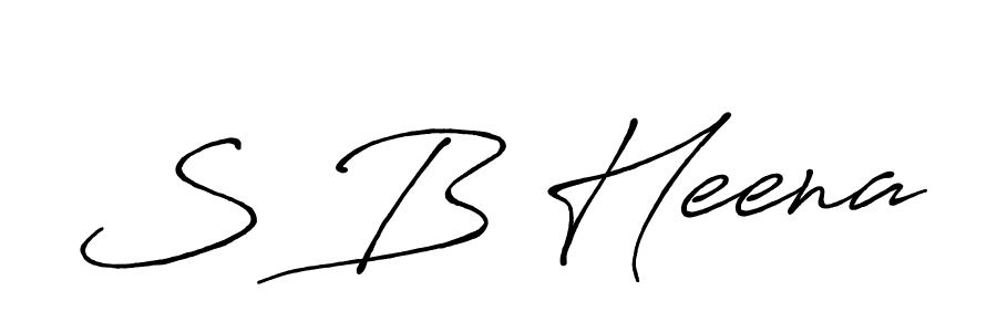 Create a beautiful signature design for name S B Heena. With this signature (Antro_Vectra_Bolder) fonts, you can make a handwritten signature for free. S B Heena signature style 7 images and pictures png