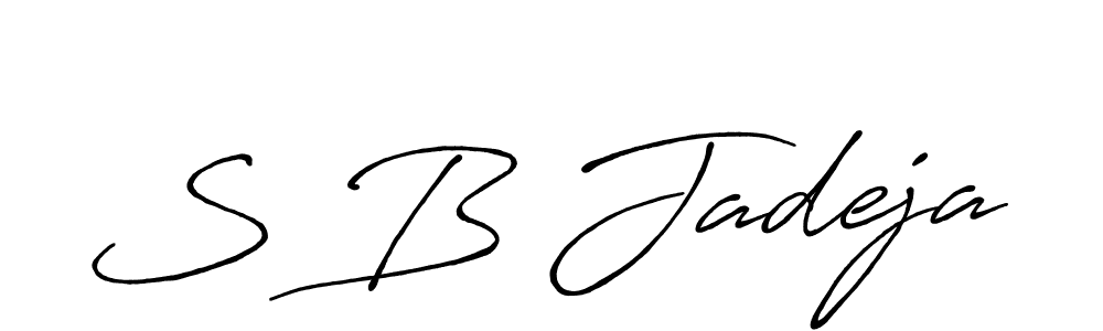 The best way (Antro_Vectra_Bolder) to make a short signature is to pick only two or three words in your name. The name S B Jadeja include a total of six letters. For converting this name. S B Jadeja signature style 7 images and pictures png