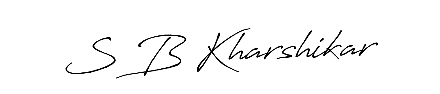 Antro_Vectra_Bolder is a professional signature style that is perfect for those who want to add a touch of class to their signature. It is also a great choice for those who want to make their signature more unique. Get S B Kharshikar name to fancy signature for free. S B Kharshikar signature style 7 images and pictures png