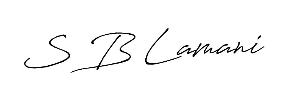 The best way (Antro_Vectra_Bolder) to make a short signature is to pick only two or three words in your name. The name S B Lamani include a total of six letters. For converting this name. S B Lamani signature style 7 images and pictures png