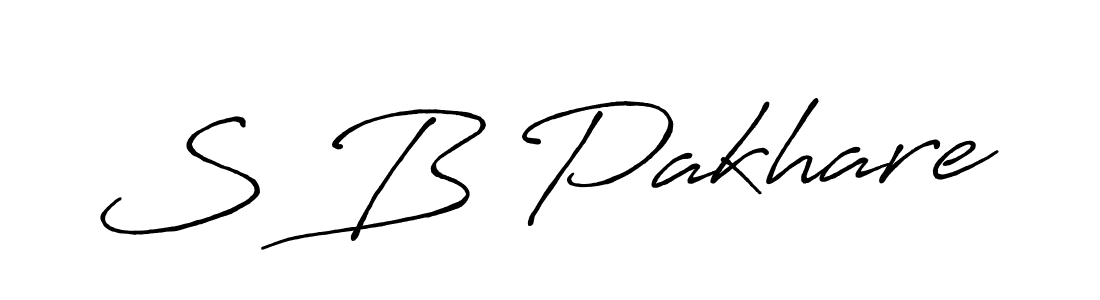 How to make S B Pakhare name signature. Use Antro_Vectra_Bolder style for creating short signs online. This is the latest handwritten sign. S B Pakhare signature style 7 images and pictures png