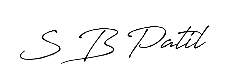 Create a beautiful signature design for name S B Patil. With this signature (Antro_Vectra_Bolder) fonts, you can make a handwritten signature for free. S B Patil signature style 7 images and pictures png