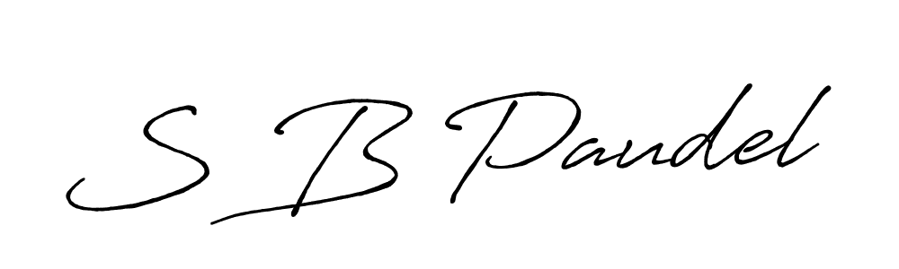 Design your own signature with our free online signature maker. With this signature software, you can create a handwritten (Antro_Vectra_Bolder) signature for name S B Paudel. S B Paudel signature style 7 images and pictures png