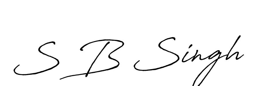 How to make S B Singh name signature. Use Antro_Vectra_Bolder style for creating short signs online. This is the latest handwritten sign. S B Singh signature style 7 images and pictures png