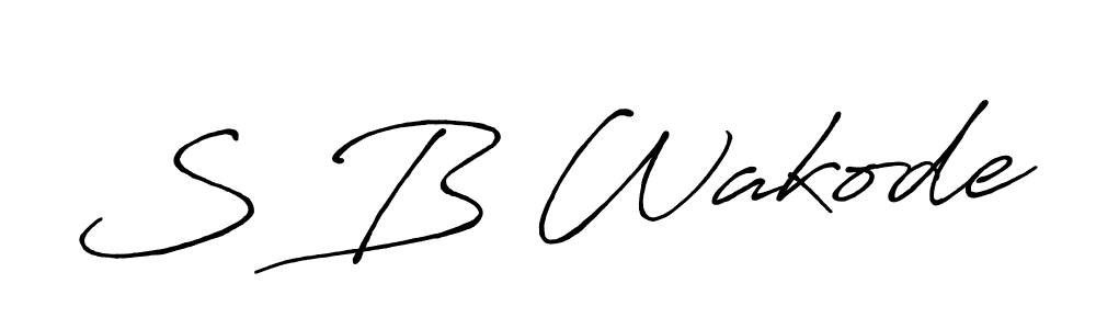 Antro_Vectra_Bolder is a professional signature style that is perfect for those who want to add a touch of class to their signature. It is also a great choice for those who want to make their signature more unique. Get S B Wakode name to fancy signature for free. S B Wakode signature style 7 images and pictures png