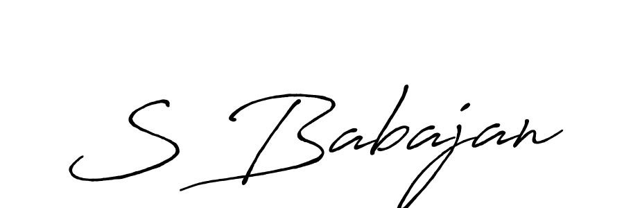 The best way (Antro_Vectra_Bolder) to make a short signature is to pick only two or three words in your name. The name S Babajan include a total of six letters. For converting this name. S Babajan signature style 7 images and pictures png