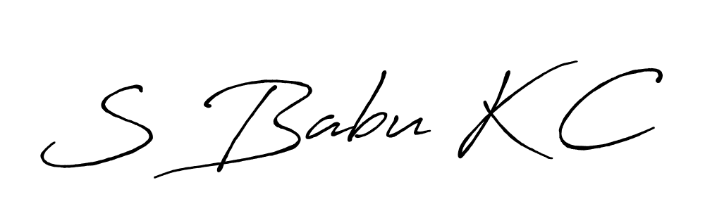 How to make S Babu K C name signature. Use Antro_Vectra_Bolder style for creating short signs online. This is the latest handwritten sign. S Babu K C signature style 7 images and pictures png