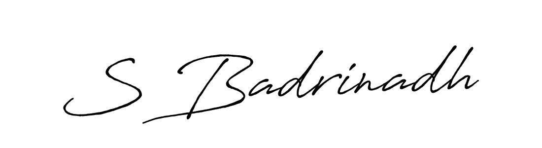 How to make S Badrinadh signature? Antro_Vectra_Bolder is a professional autograph style. Create handwritten signature for S Badrinadh name. S Badrinadh signature style 7 images and pictures png