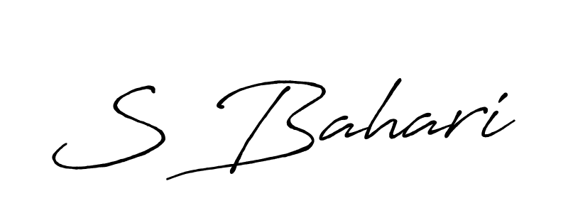 How to make S Bahari name signature. Use Antro_Vectra_Bolder style for creating short signs online. This is the latest handwritten sign. S Bahari signature style 7 images and pictures png