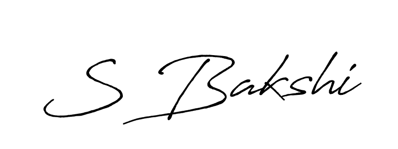 Make a beautiful signature design for name S Bakshi. With this signature (Antro_Vectra_Bolder) style, you can create a handwritten signature for free. S Bakshi signature style 7 images and pictures png