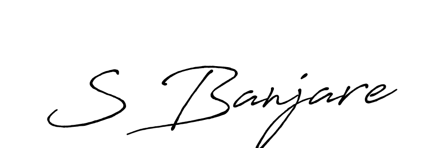 Use a signature maker to create a handwritten signature online. With this signature software, you can design (Antro_Vectra_Bolder) your own signature for name S Banjare. S Banjare signature style 7 images and pictures png