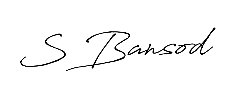 Create a beautiful signature design for name S Bansod. With this signature (Antro_Vectra_Bolder) fonts, you can make a handwritten signature for free. S Bansod signature style 7 images and pictures png