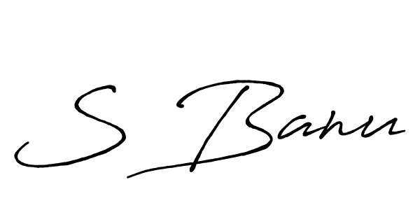 if you are searching for the best signature style for your name S Banu. so please give up your signature search. here we have designed multiple signature styles  using Antro_Vectra_Bolder. S Banu signature style 7 images and pictures png