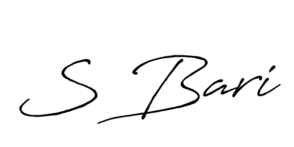 The best way (Antro_Vectra_Bolder) to make a short signature is to pick only two or three words in your name. The name S Bari include a total of six letters. For converting this name. S Bari signature style 7 images and pictures png