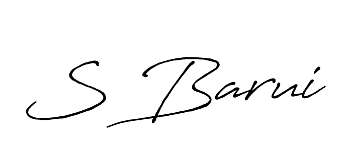 S Barui stylish signature style. Best Handwritten Sign (Antro_Vectra_Bolder) for my name. Handwritten Signature Collection Ideas for my name S Barui. S Barui signature style 7 images and pictures png