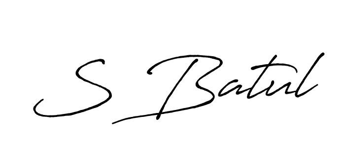 Create a beautiful signature design for name S Batul. With this signature (Antro_Vectra_Bolder) fonts, you can make a handwritten signature for free. S Batul signature style 7 images and pictures png