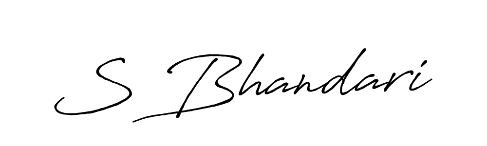 How to make S Bhandari name signature. Use Antro_Vectra_Bolder style for creating short signs online. This is the latest handwritten sign. S Bhandari signature style 7 images and pictures png