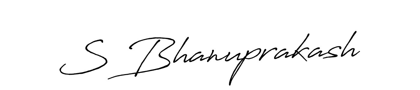 How to make S Bhanuprakash name signature. Use Antro_Vectra_Bolder style for creating short signs online. This is the latest handwritten sign. S Bhanuprakash signature style 7 images and pictures png