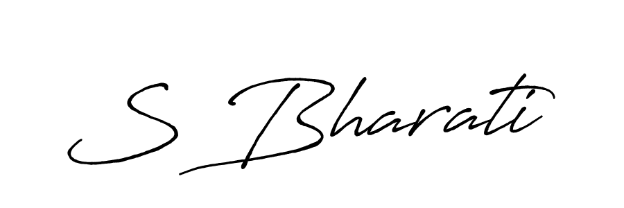 Use a signature maker to create a handwritten signature online. With this signature software, you can design (Antro_Vectra_Bolder) your own signature for name S Bharati. S Bharati signature style 7 images and pictures png