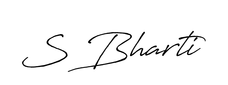 Make a beautiful signature design for name S Bharti. With this signature (Antro_Vectra_Bolder) style, you can create a handwritten signature for free. S Bharti signature style 7 images and pictures png