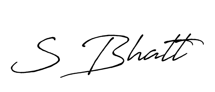 Make a beautiful signature design for name S Bhatt. With this signature (Antro_Vectra_Bolder) style, you can create a handwritten signature for free. S Bhatt signature style 7 images and pictures png