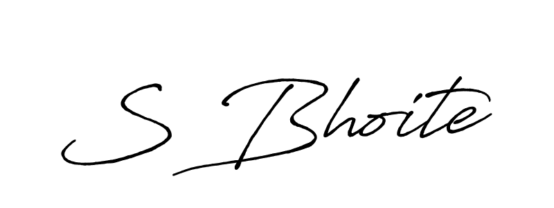 Use a signature maker to create a handwritten signature online. With this signature software, you can design (Antro_Vectra_Bolder) your own signature for name S Bhoite. S Bhoite signature style 7 images and pictures png