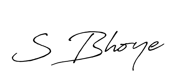 How to make S Bhoye name signature. Use Antro_Vectra_Bolder style for creating short signs online. This is the latest handwritten sign. S Bhoye signature style 7 images and pictures png