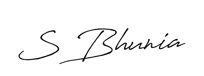 Use a signature maker to create a handwritten signature online. With this signature software, you can design (Antro_Vectra_Bolder) your own signature for name S Bhunia. S Bhunia signature style 7 images and pictures png
