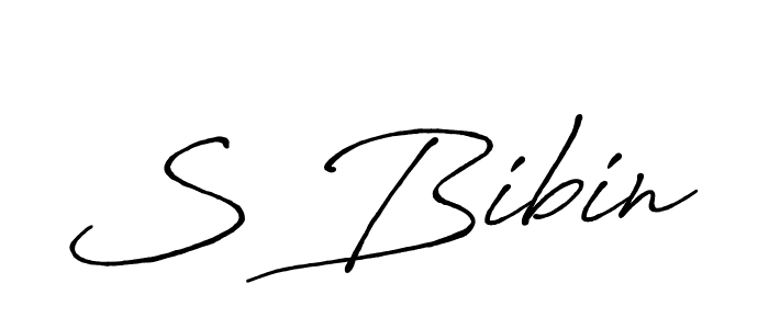 S Bibin stylish signature style. Best Handwritten Sign (Antro_Vectra_Bolder) for my name. Handwritten Signature Collection Ideas for my name S Bibin. S Bibin signature style 7 images and pictures png