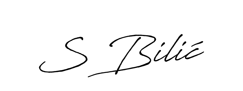 Make a beautiful signature design for name S Bilić. With this signature (Antro_Vectra_Bolder) style, you can create a handwritten signature for free. S Bilić signature style 7 images and pictures png