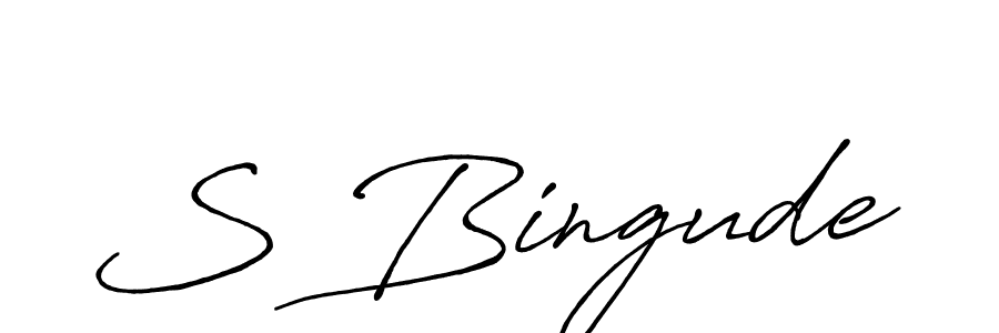 How to make S Bingude signature? Antro_Vectra_Bolder is a professional autograph style. Create handwritten signature for S Bingude name. S Bingude signature style 7 images and pictures png