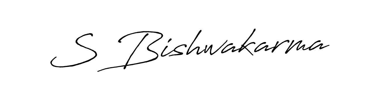 How to make S Bishwakarma signature? Antro_Vectra_Bolder is a professional autograph style. Create handwritten signature for S Bishwakarma name. S Bishwakarma signature style 7 images and pictures png