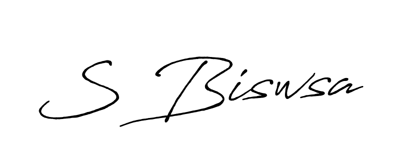 Use a signature maker to create a handwritten signature online. With this signature software, you can design (Antro_Vectra_Bolder) your own signature for name S Biswsa. S Biswsa signature style 7 images and pictures png