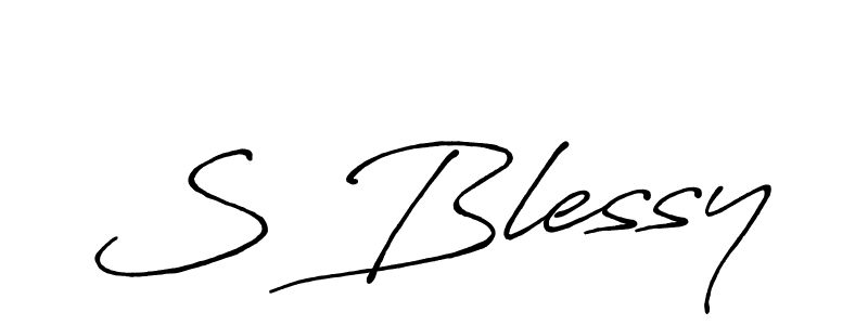 Antro_Vectra_Bolder is a professional signature style that is perfect for those who want to add a touch of class to their signature. It is also a great choice for those who want to make their signature more unique. Get S Blessy name to fancy signature for free. S Blessy signature style 7 images and pictures png