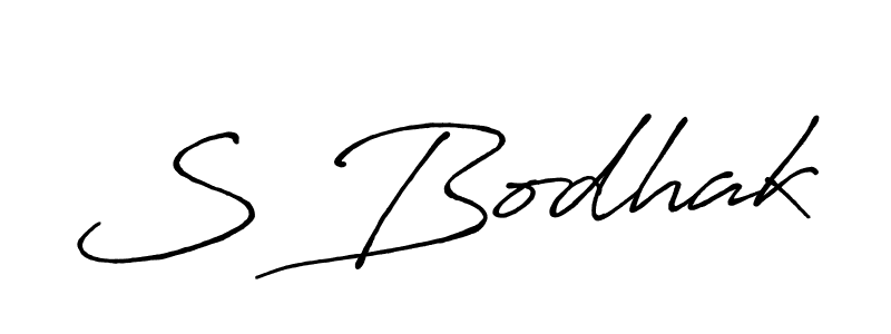 How to make S Bodhak name signature. Use Antro_Vectra_Bolder style for creating short signs online. This is the latest handwritten sign. S Bodhak signature style 7 images and pictures png